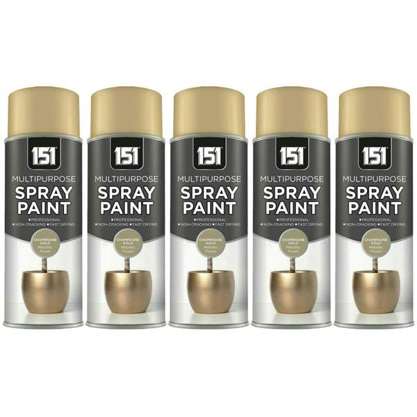 151 5X 151 Champagne Gold Metallic Gloss Spray Paint 400ml