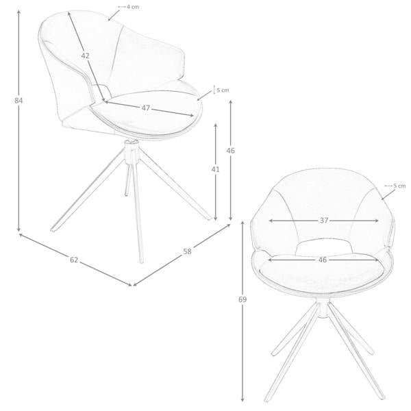 Angel Cerdá Copper brown leatherette swivel chair 4243