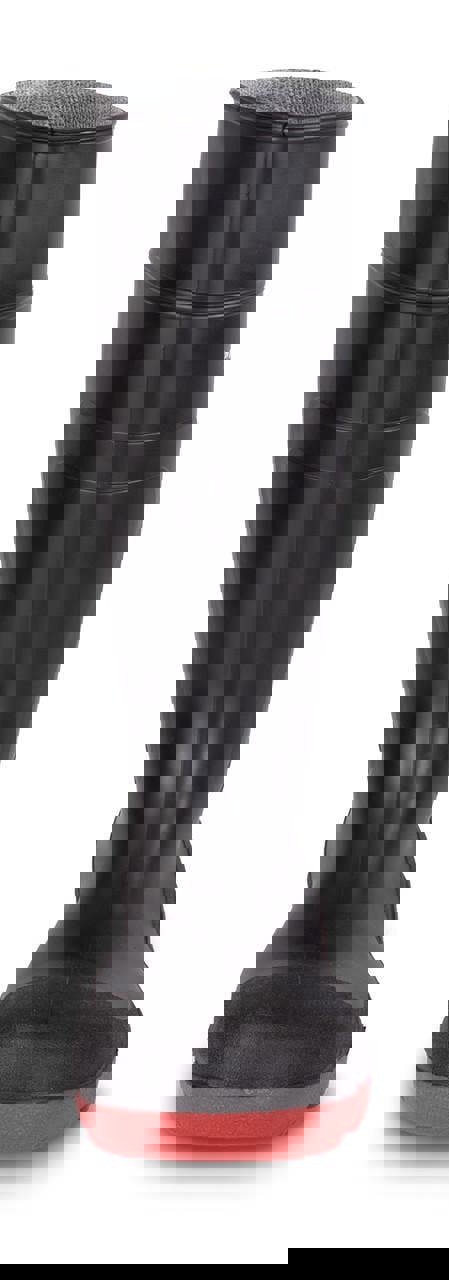 Dunlop Acifort Warwick Steel Toe/Midsole Work S5 Wellington Wellies, black waterproof rubber boot with steel toe and midsole safety features, red outsole, for industrial and construction protection.