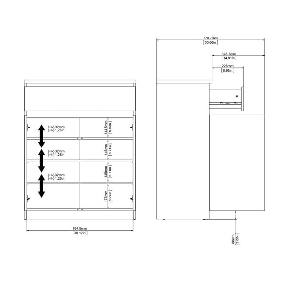 Wyld Haus Budapest Matt Black Wooden Sideboard 1 Drawer 2 Doors
