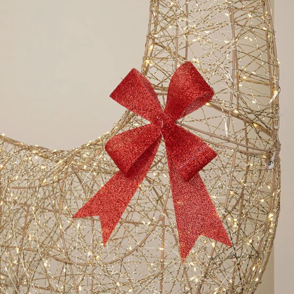 Samuel Alexander 2m Light up Gold Twist Standing Christmas Stag 1000 Warm White LEDs