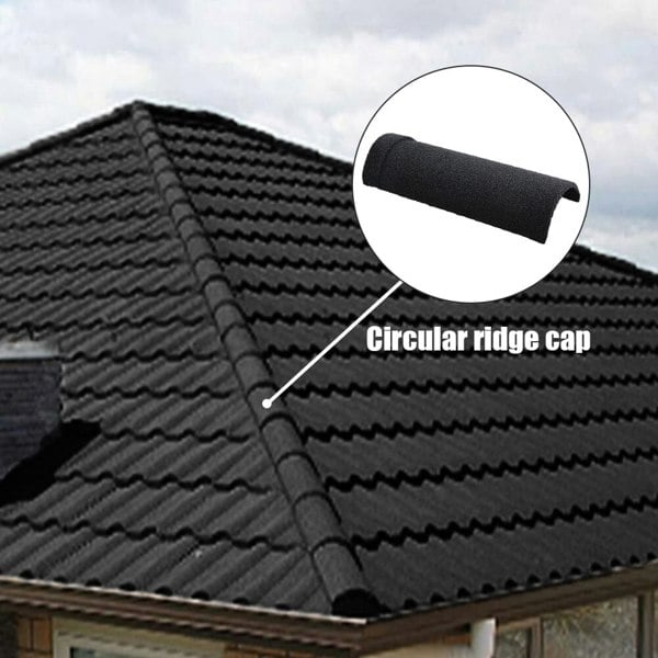 Half Round Ridge Tile Stone Coated Metal Roofing 10pcs Roofing Living and Home