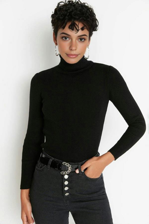 WOVCOR Basic Turtleneck Knit Sweater