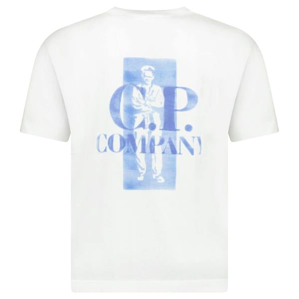 CP Company 30/1 Jersey Logo T-Shirt White - chancefashionco