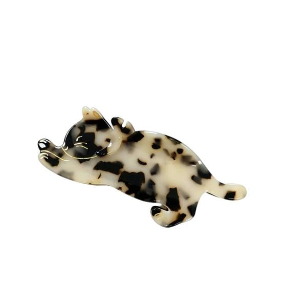 Gold Trip White & Black Stretching Cat Claw Clip