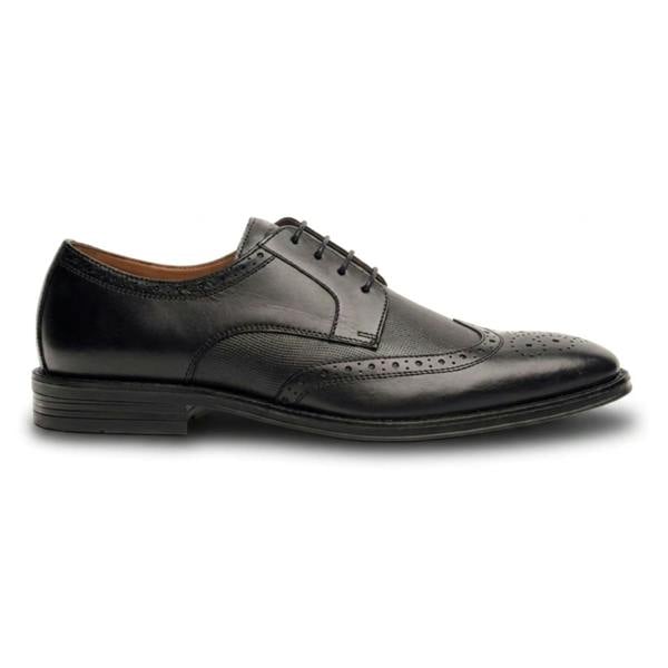 House Of Cavani Lorenzo - Men's Black Burnished Leather Oxfords Shoes