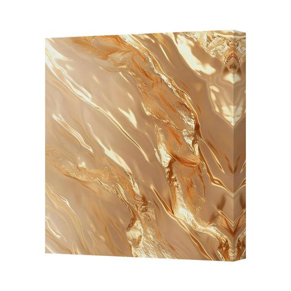 Benjamin Tate Design Gold Copper Abstract Canvas Art Print On Deep Wooden Frame UK Handmade