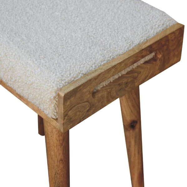 Wyld Haus Kampong Boucle Cream Tray Style Footstool