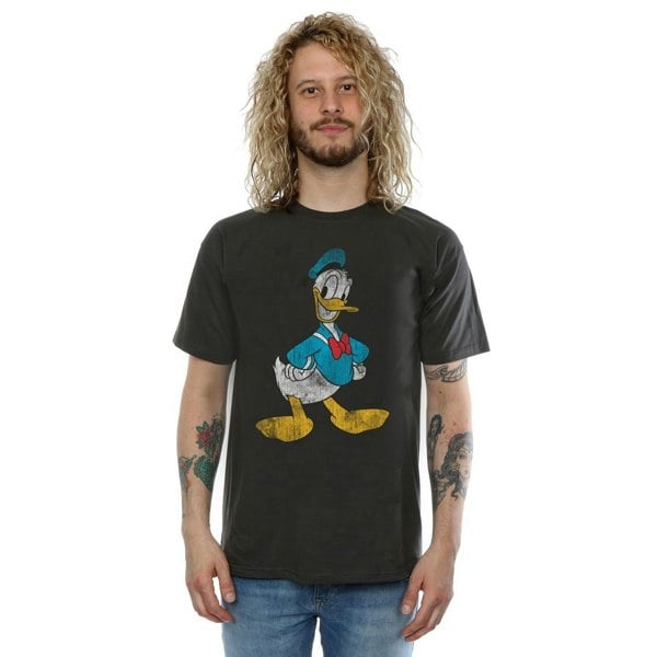 Disney Mens Classic Donald Duck T-Shirt - Light Graphite