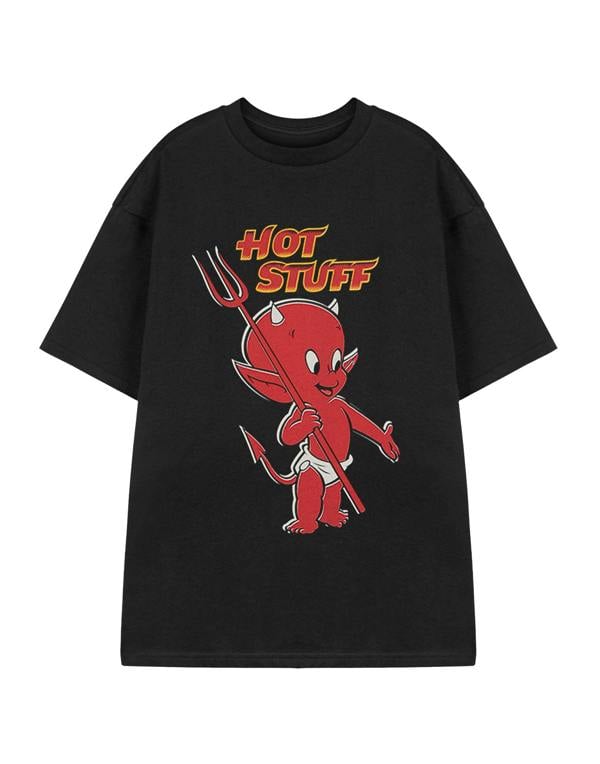 Hot Stuff Unisex Black Hot Stuff T-shirt Short Sleeved T-Shirt