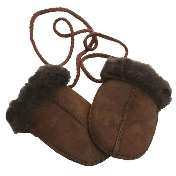 Eastern Counties Leather Baby Sheepskin Mittens - Chocolate