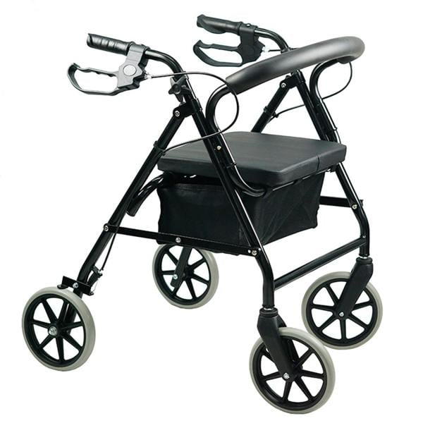 Gr8 Home Lightweight Folding Rollator Walker with Seat 4 Wheel Mobility Walking Frame Aid