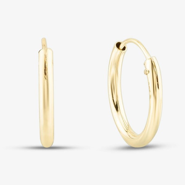 T. H. Baker 9ct Yellow Gold 13mm Sleeper Hoop Earrings 1.53.9829