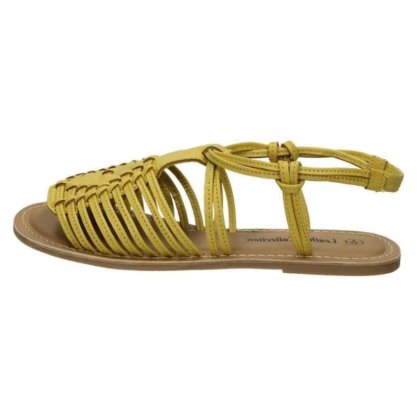Leather Collection Ladies Leather Collection Flat Strappy Sandals F00159