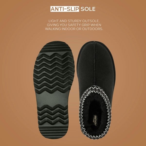 VIVA Mia: Women's Platform Sheepskin Lined Slip Ons Anti Slip Rubber Soles