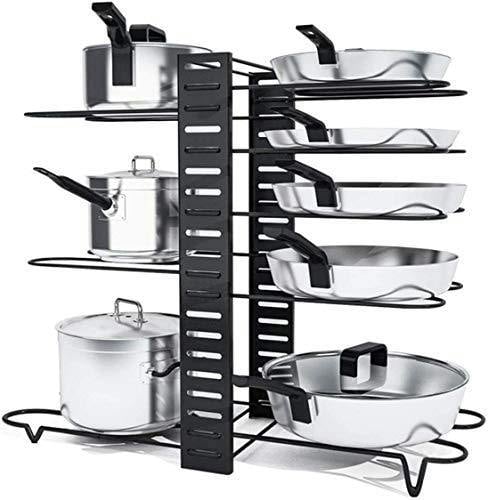 HYGRAD BUILT TO SURVIVE HYGRAD® 8 Tier Adjustable Cabinet Organiser Pots & Pans Dishes Organiser Stand For Neat & Tidy Cupboard Organising