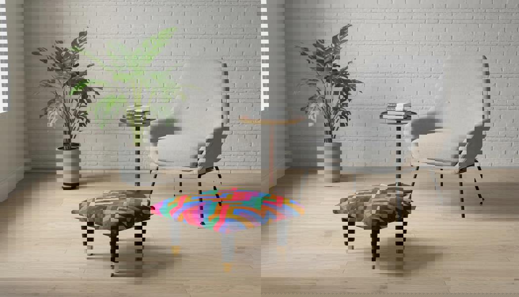 Handmade Small Pouffe Footrest with Detachable Legs - ISTOOLS