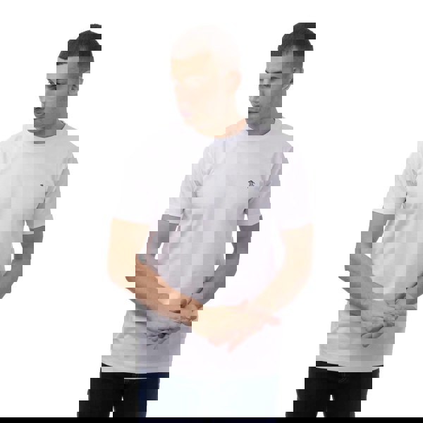 Original Penguin Mens Pin Point Embroidered Logo Organic T-Shirt - White