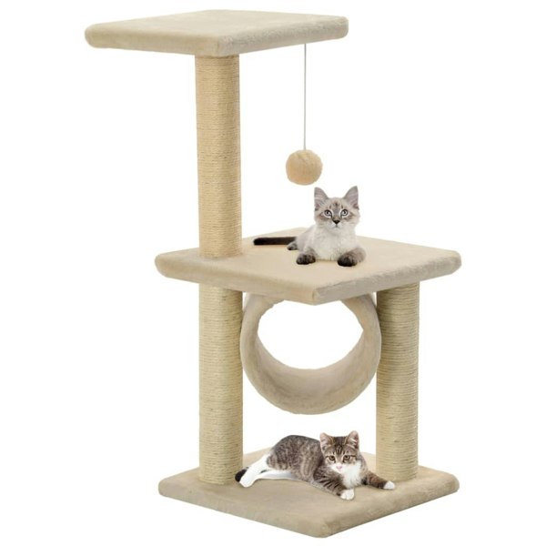 Berkfield Cat Tree with Sisal Scratching Posts 65 cm Beige