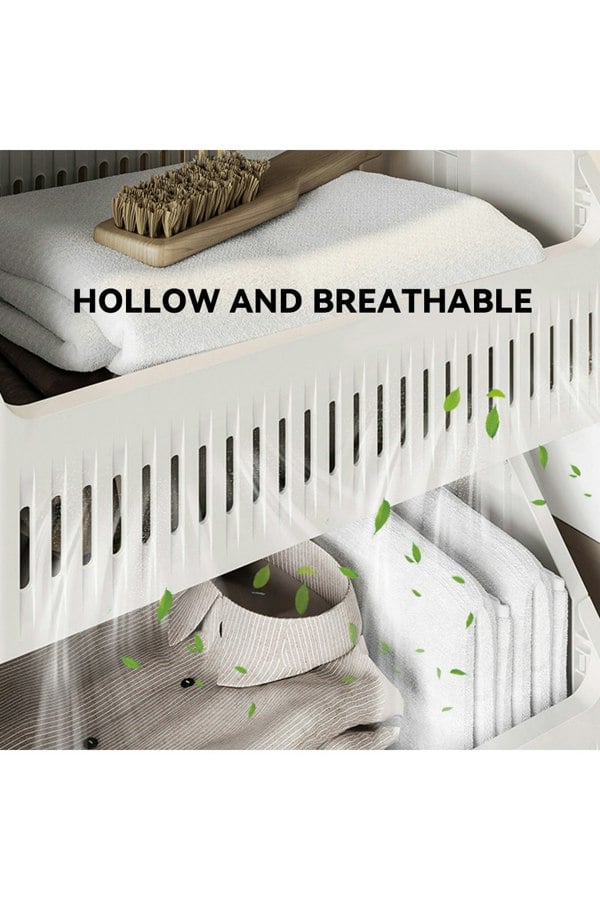 Living and Home 3-Tier Rolling Laundry Basket Hamper Cart with Holder Shelf