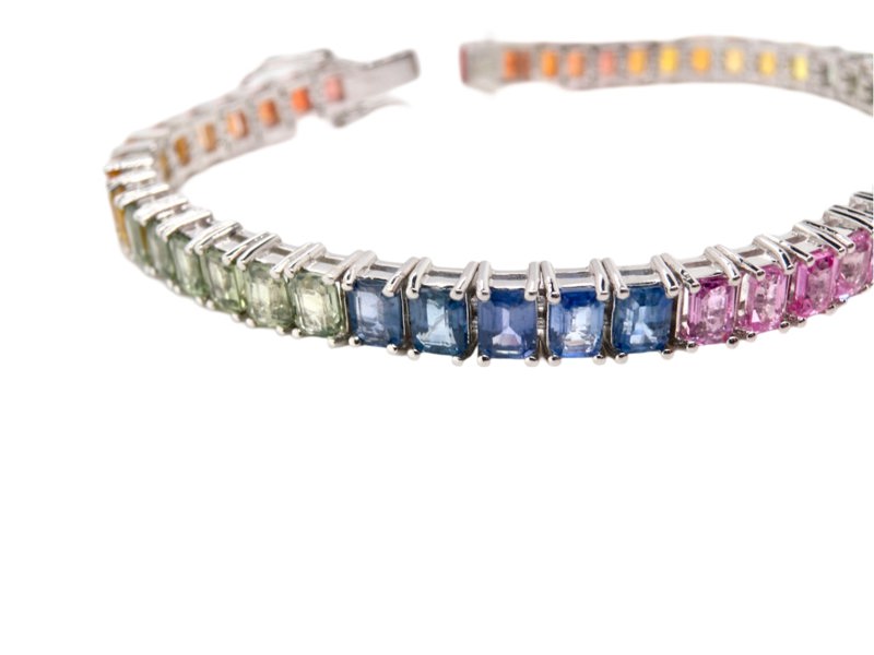 Vintage Tom A multi colour sapphire line bracelet