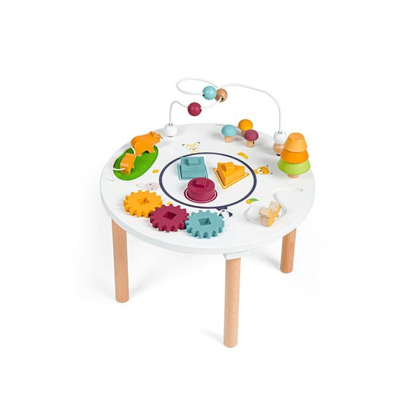 Bigjigs Toys Wooden Activity Table For 1 Year Olds - Includes 7 Activities