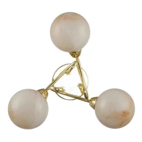 Modern Polished Gold Ceiling Light with Amber Marble Glass Shades Image 5