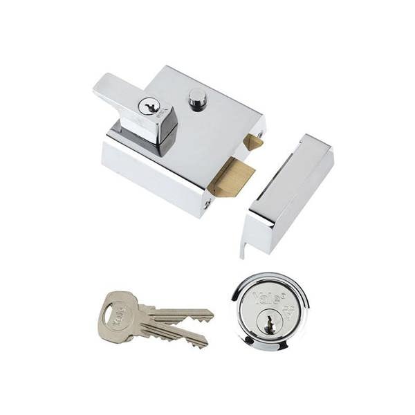 Yale Locks P2 Double Security Nightlatch - Brasslux, Chrome or Dark Metal Grey (DMG) - 
