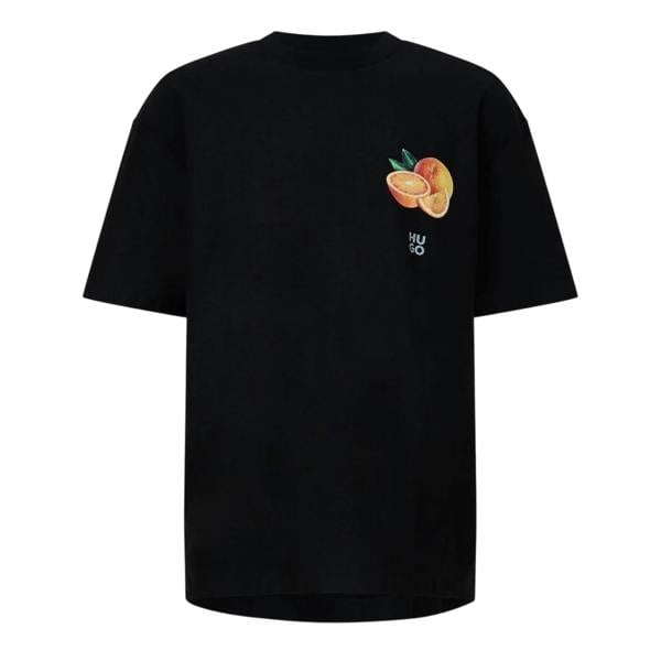 Hugo Mens Orange Crew Neck Regular T-Shirt - Black - 