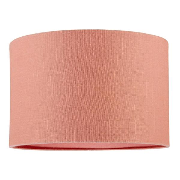 Chic Designer Peach Palazzo Textured Linen Fabric Circular Lamp Shade Image 1