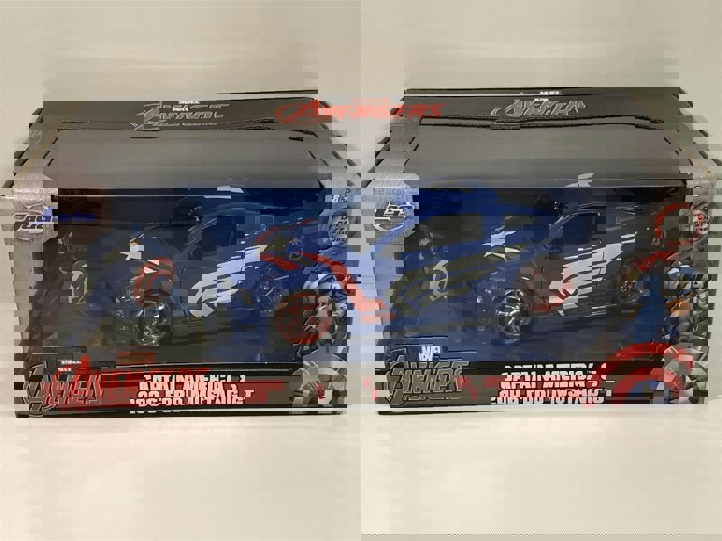 captain america 2006 ford mustang with figure 1:24 scale jada 31187