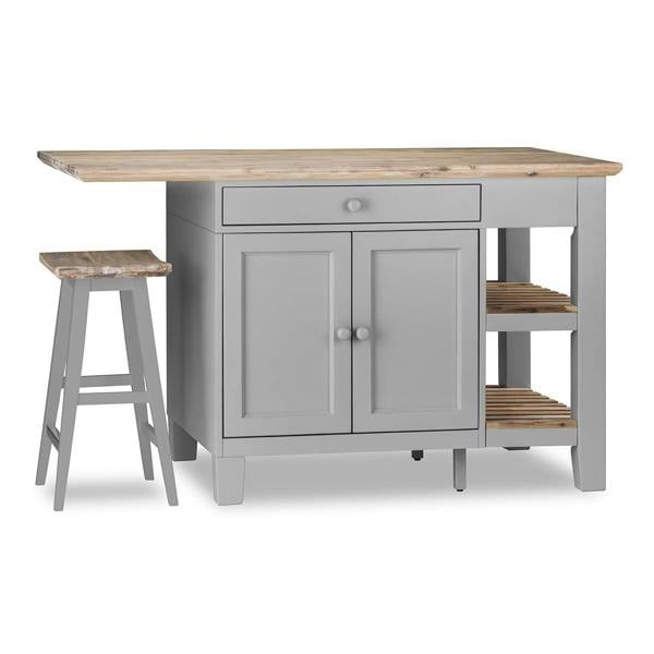 Statement Furniture Florence Kitchen Island with Cupboard and Shelves