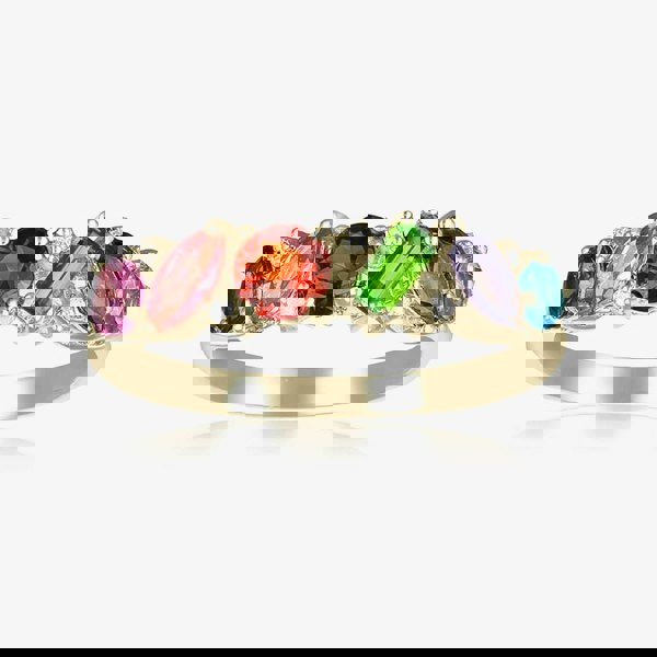 T. H. Baker 9ct Yellow Gold Multi Stone Dress Ring DOM345