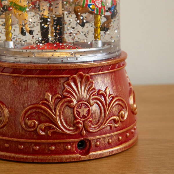 Samuel Alexander 23cm Dual Powered Christmas Water Spinner Lantern with Rotating Nutcracker Scene