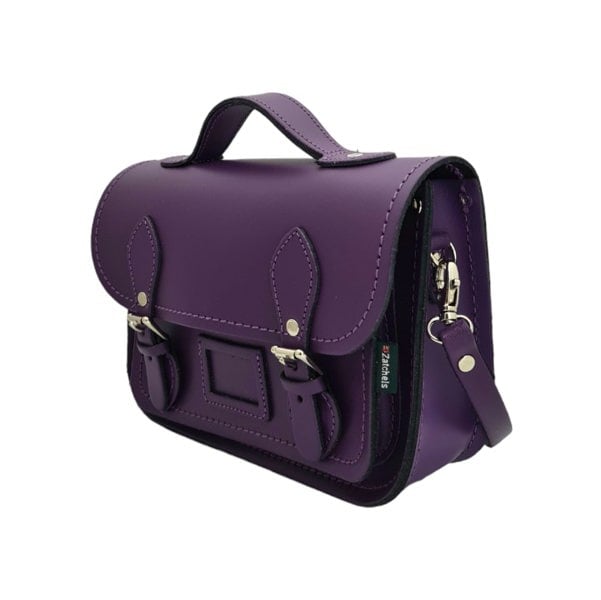 Zatchels Leather Midi Satchel - Purple