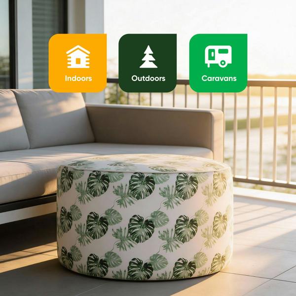 Gardenwize Outdoor Pouf Ottoman – Bali Inflatable Footstool