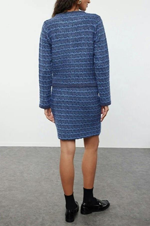 WOVCOR 2-Piece Soft Texture Knit Cardigan & Skirt Set