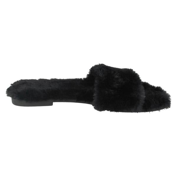 Savannah Ladies Savannah Flat All Fur Slider Mules F00090
