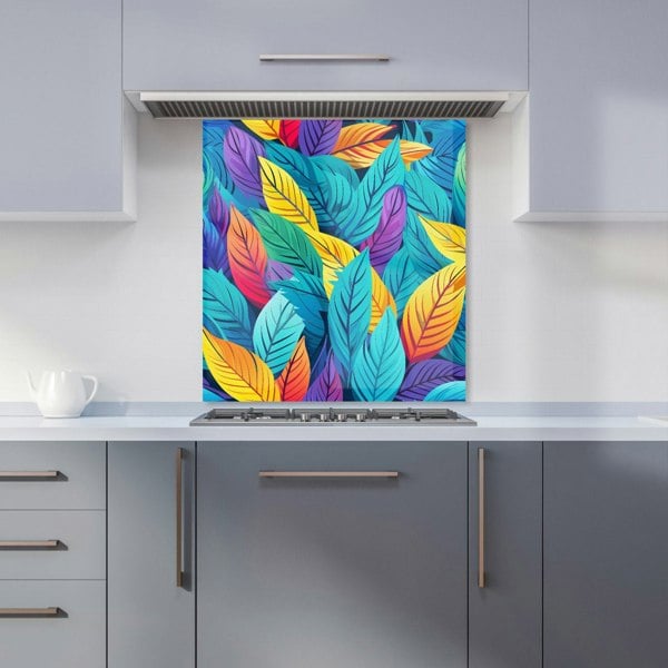 Warren Reed - Designer Bright Colourful Leaves Kitchen Splashback