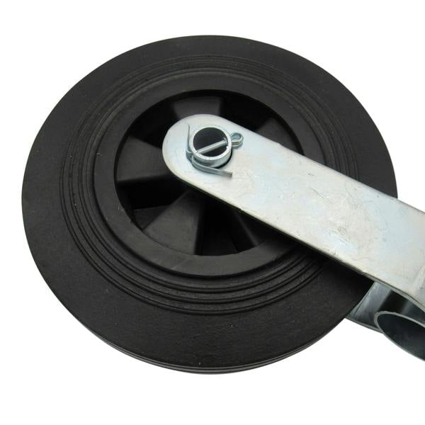 Heavy Duty Caravan Jockey Wheel 48MM (Trailer Plastic Rim Wind Up Handle)