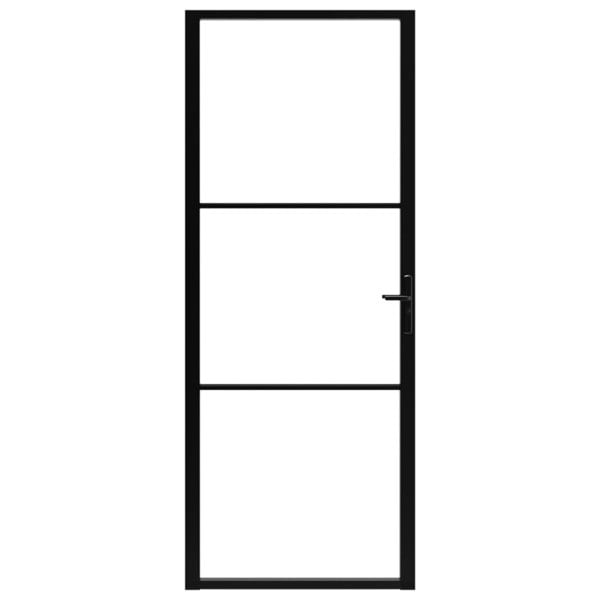Berkfield Interior Door ESG Glass and Aluminium 83x201.5 cm Black