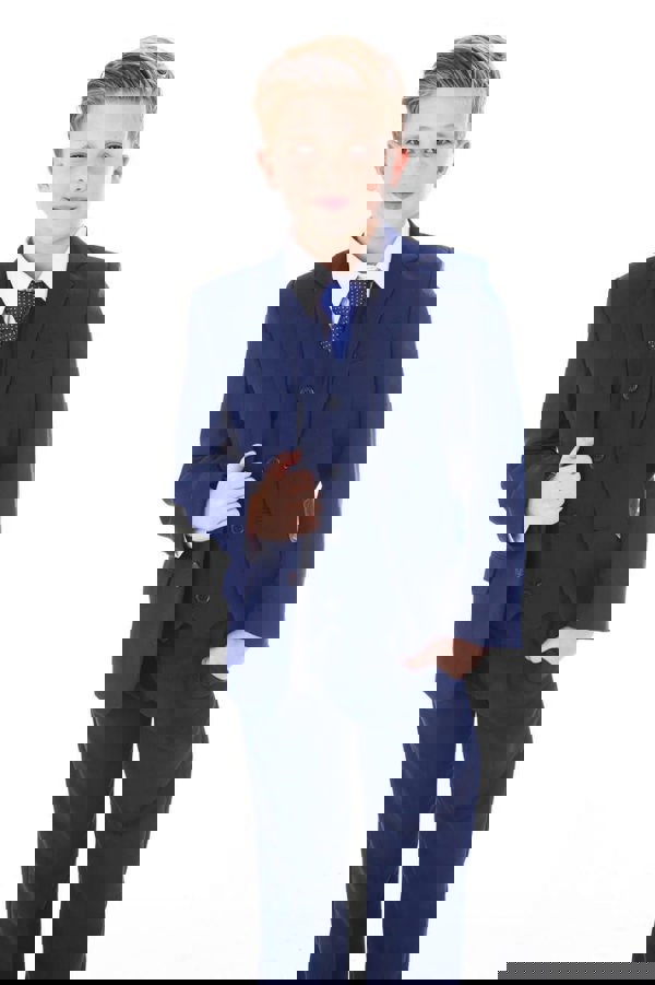 Boy wearing 5 piece suit