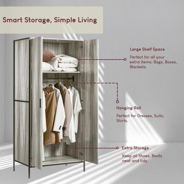 Vida Designs Brooklyn 2 Door Wardrobe