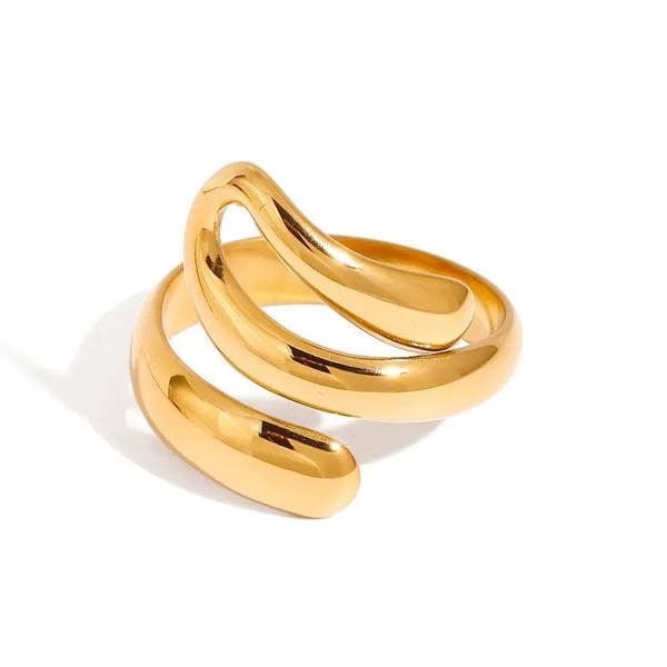 Elk & Bloom Chunky Wrap Wave 14K Gold Ring
