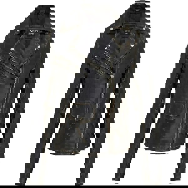 Leather Company Women's Real Leather Brando Style Biker Jacket