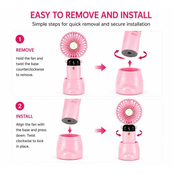 Dyzi Portable Handheld Mini Fan Rechargeable with Stand USB C 3 Speed