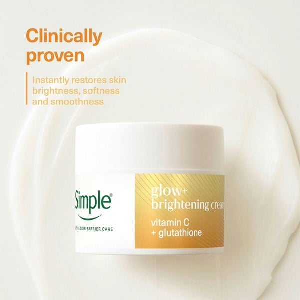 Simple Glow+ Facial Moisturiser Radiance Boosting Hydrating Face Cream, 50ml