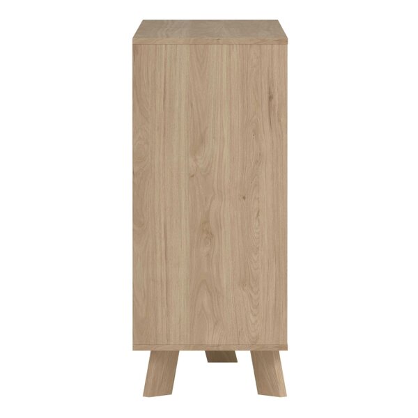 Wyld Haus Lira Jackson Hickory Oak Wood and White 6 Drawers Double Dresser