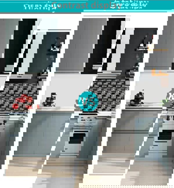 ANYDECO Wallpaper Light Gray 18 Pcs Waterproof Self Adhesive Removable 3D DIY Modern Marble Tile Wall Sticker Home Decor