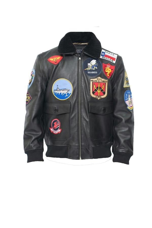 Infinity Leather Mens Top Gun A2 Leather Bomber Jacket-San Diego